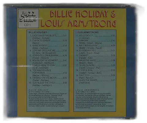 BILLIE HOLIDAY AND LOUIS ARMSTRONG  - 20 SUOSITUINTA