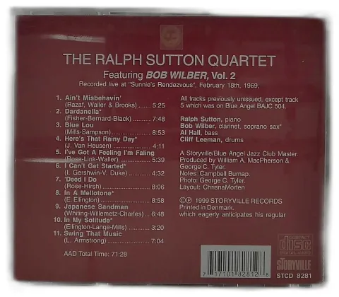 The Ralph Sutton Quartet, Bob Wilber - Live at Sunnie's Rendezvous, Vol.2